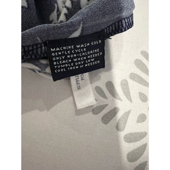 American Living Navy Blue White Floral Skirt with Ruffle Hem Sz XL - Picture 5 of 5